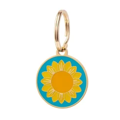 Best Sale Sumptuous Sunflower Enamel Pet Charm Enamel Key Rings