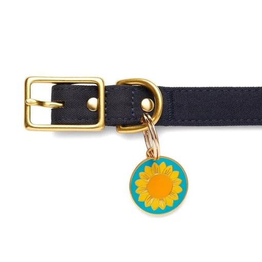 Best Sale Sumptuous Sunflower Enamel Pet Charm Enamel Key Rings