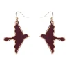 Cheap Swallow Ripple Glitter Resin Drop Earrings - Burgundy Essential Earrings
