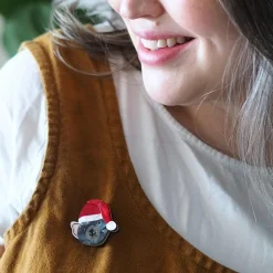 Hot Tassie Claus Brooch Brooches