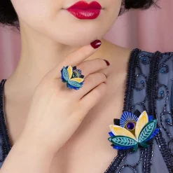 Best The Blue Lotus Brooch Brooches