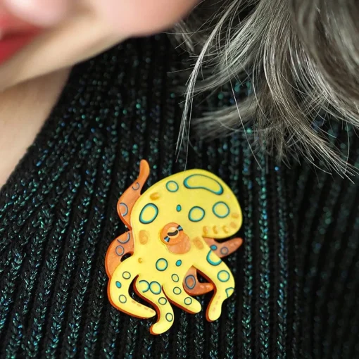 Best The Busy Blue-Ringed Octopus Brooch Brooches