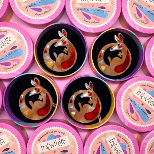 New The Kinetic Kangaroo Brooches