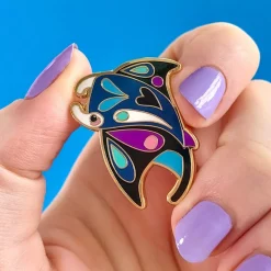 Store The Mercurial Manta Ray Enamel Pin Enamel Pins