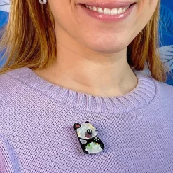 Cheap The Patient Panda Mini Brooch Brooches