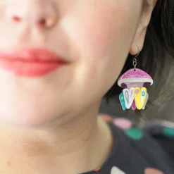 Best Sale The Whimsical White Spotted Jellyfish Drop Earrings Earrings