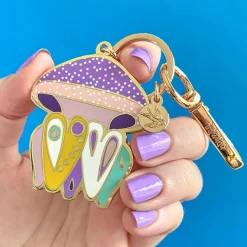 Store The Whimsical White Spotted Jellyfish Enamel Key Ring Enamel Key Rings