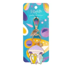 Store The Whimsical White Spotted Jellyfish Enamel Key Ring Enamel Key Rings