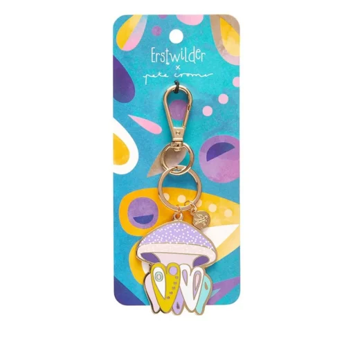 Store The Whimsical White Spotted Jellyfish Enamel Key Ring Enamel Key Rings