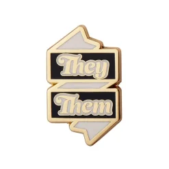 Cheap They/Them Pronoun Enamel Pin Enamel Pins