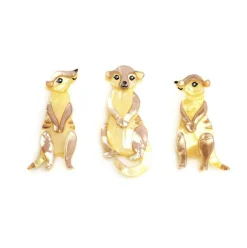 Flash Sale Three'S A Manner Meerkat Brooch Set Brooches