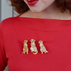 Flash Sale Three'S A Manner Meerkat Brooch Set Brooches