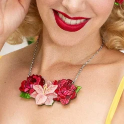 Shop Tickled Pink Flower Necklace (Small) Necklaces