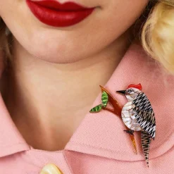 Hot Tori Tree Drummer Bird Brooch Brooches