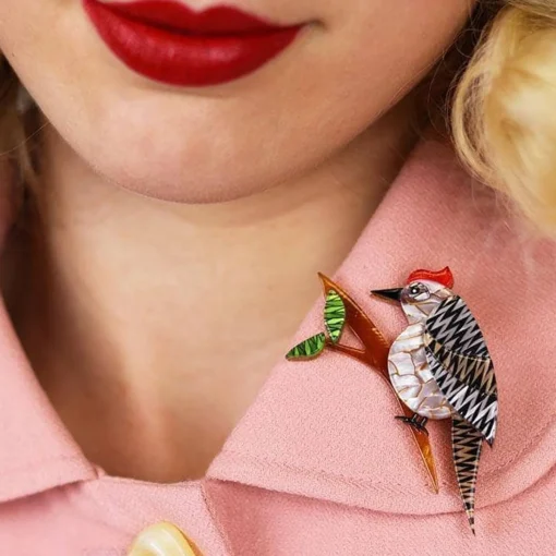 Hot Tori Tree Drummer Bird Brooch Brooches