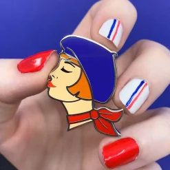 Flash Sale Tres Chic Enamel Pin - Blue Enamel Pins