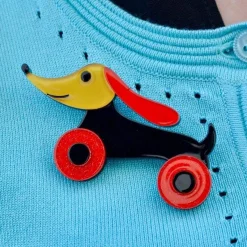 Cheap Trundling Tail-Wagger Brooch Brooches