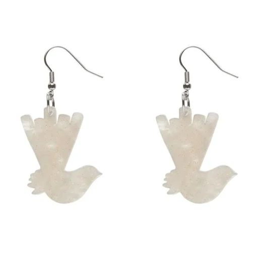 Shop Wagtail Ripple Glitter Resin Drop Earrings - Cream Essential Earrings
