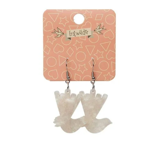Shop Wagtail Ripple Glitter Resin Drop Earrings - Cream Essential Earrings
