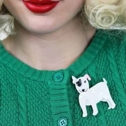 Fashion Willie The White Dog Brooch Brooches