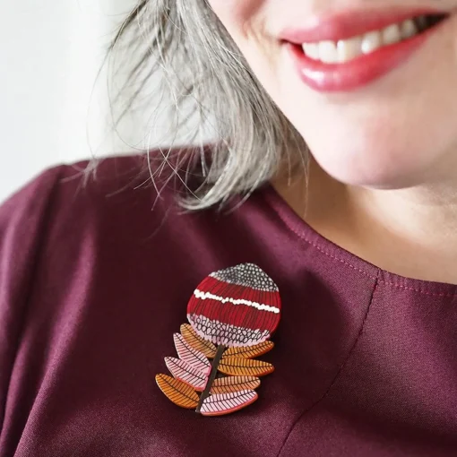 Clearance Wonderous Waratah Brooch Brooches