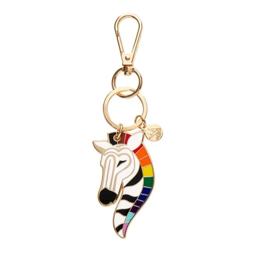 Outlet Zelda The Zestful Zebra Enamel Key Ring Enamel Key Rings