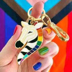 Outlet Zelda The Zestful Zebra Enamel Key Ring Enamel Key Rings